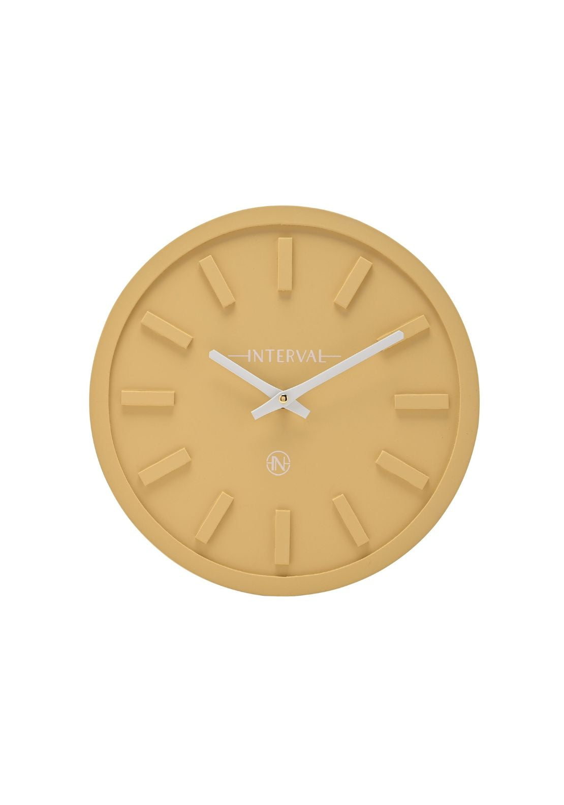 Minimalist Wall Clock With Matt Finish - Yellow