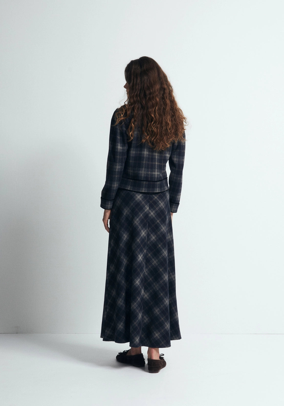 Check Scarf Skirt - Blue