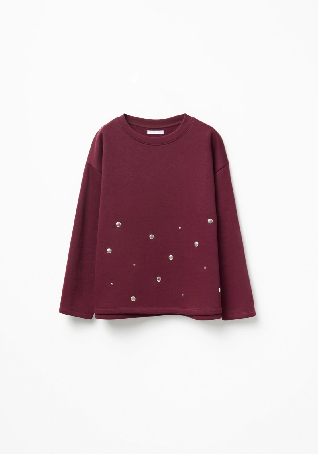 Embroidered Detail Sweatshirt - Eggplant