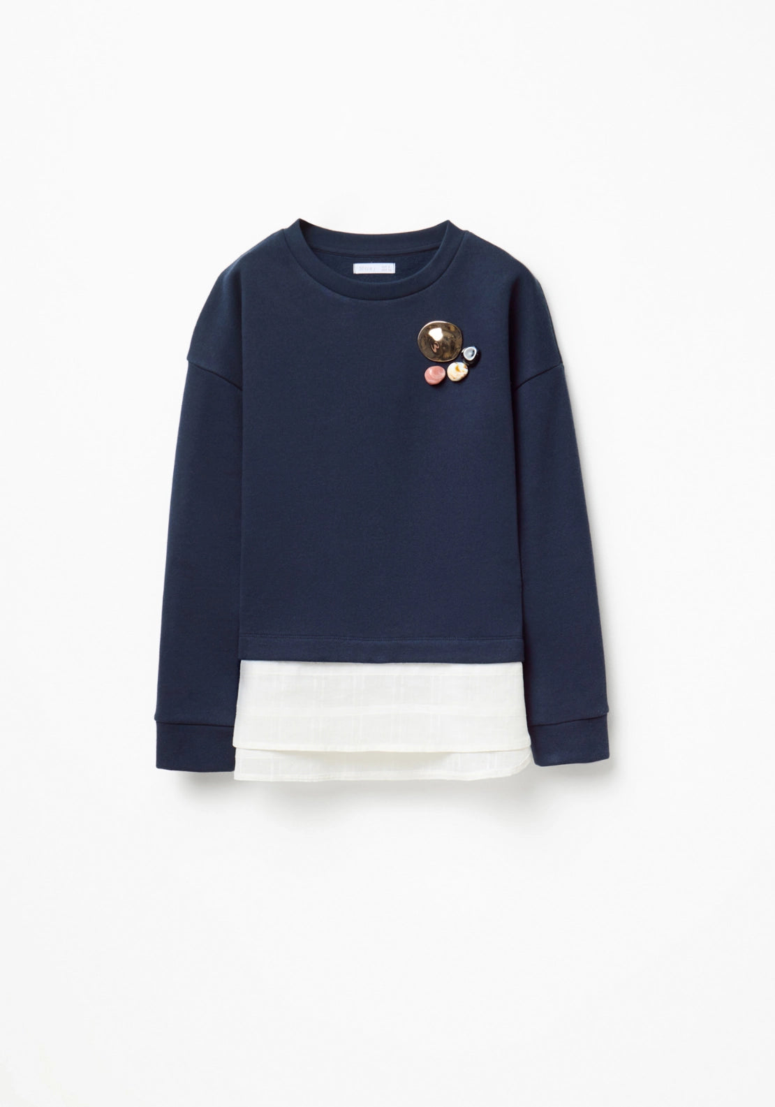 Multi Piece Brooch Sweatshirt - Blue