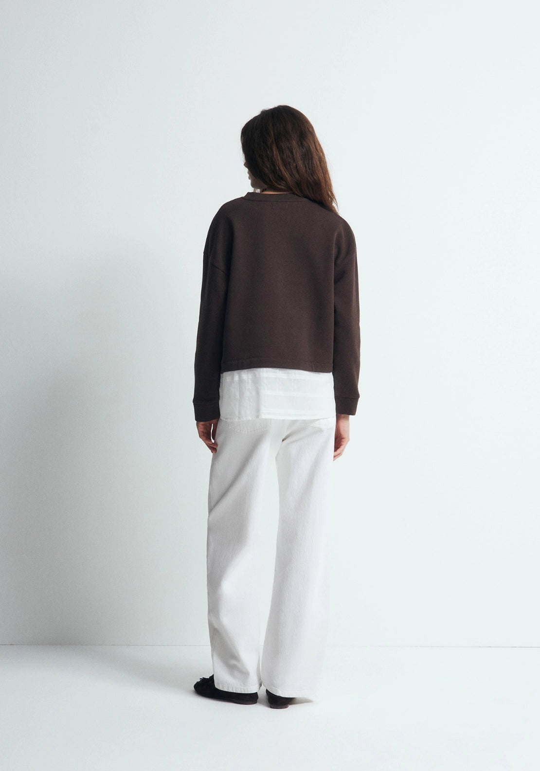 Multi Piece Brooch Sweatshirt - Brown