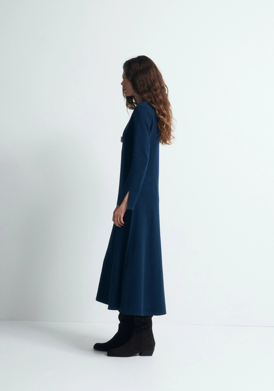 Soft Touch A Line Dress - Dark Blue