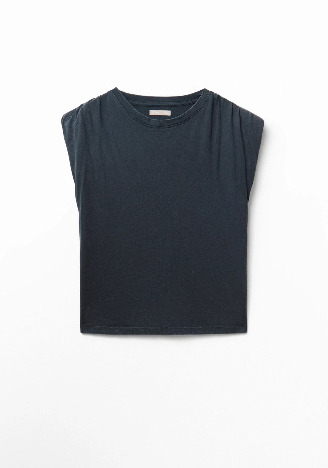 Faded Ruched Shoulder Top - Grey