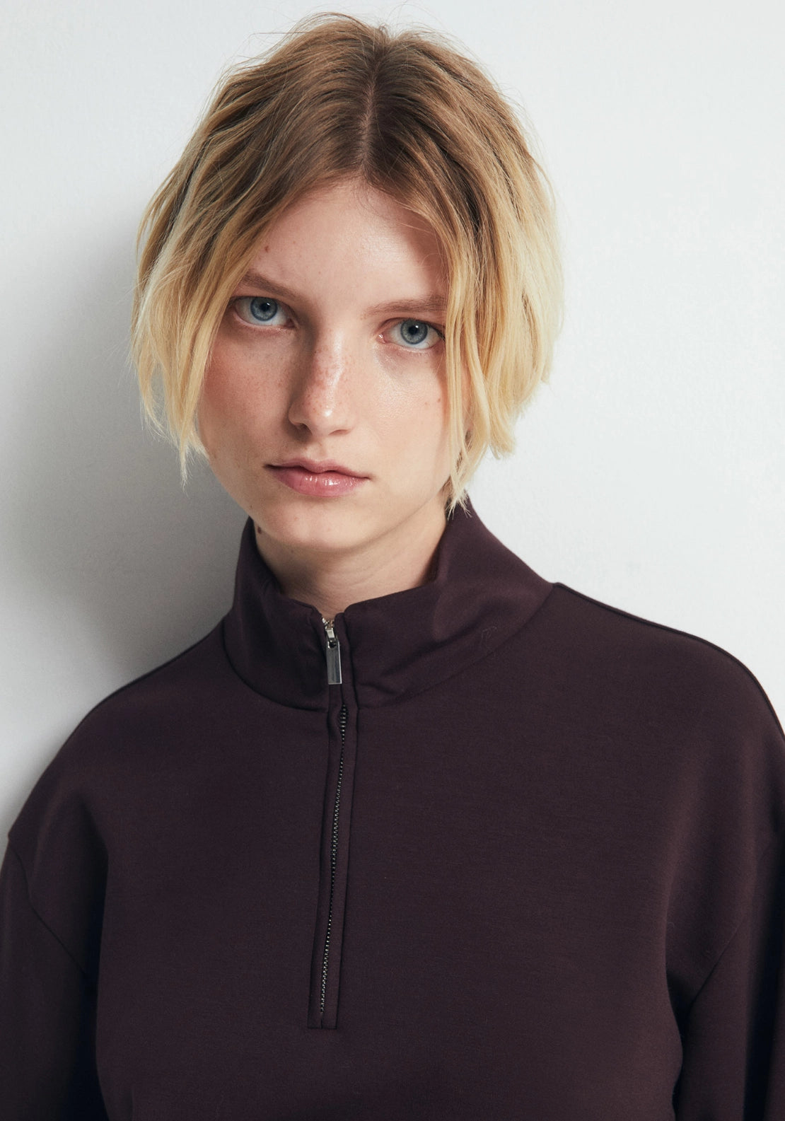 Soft Touch Quarter-Zip Sweatshirt - Eggplant