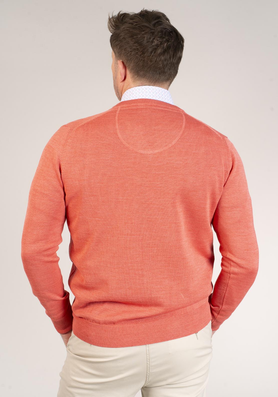 Yeats 100% Cotton V-Neck Knit - Red 2 Shaws Department Stores