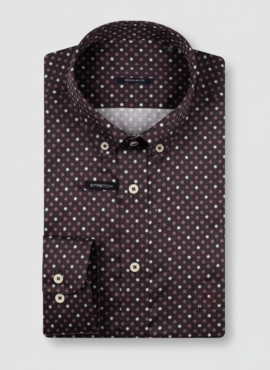Yeats Long Sleeve Print Shirt - Pink 1 Shaws Department Stores