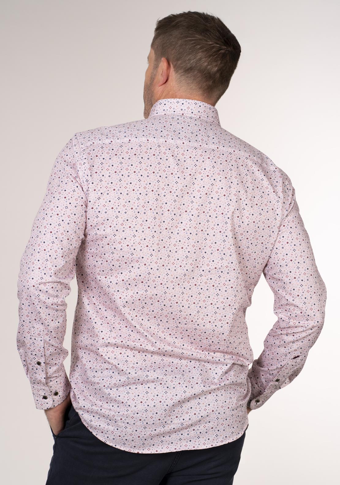 Yeats Long Sleeve Print Shirt - Pink 2 Shaws Department Stores
