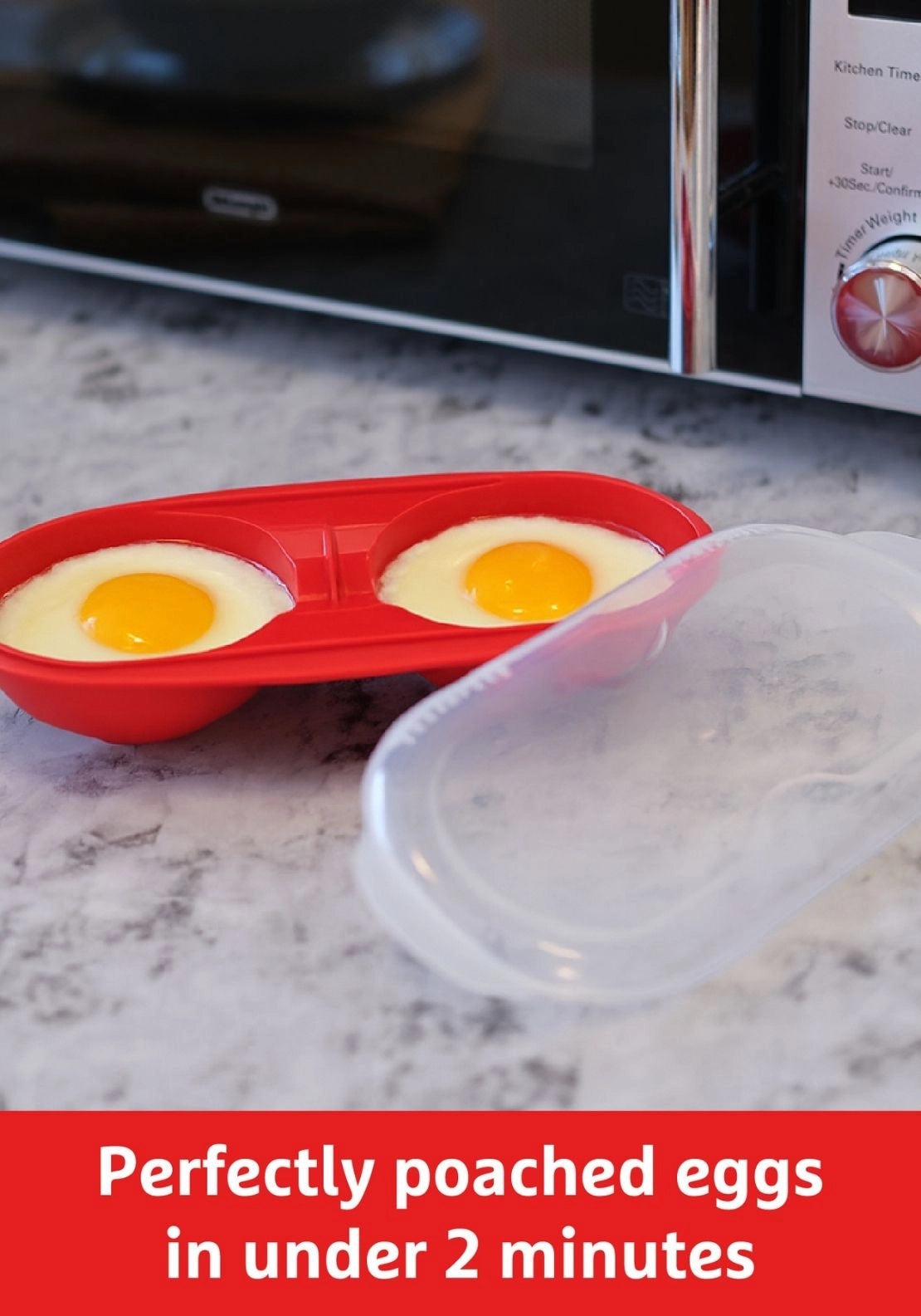 Prestige Good2Heat Microwave Cookware 2 Egg Poacher - Red 5 Shaws Department Stores