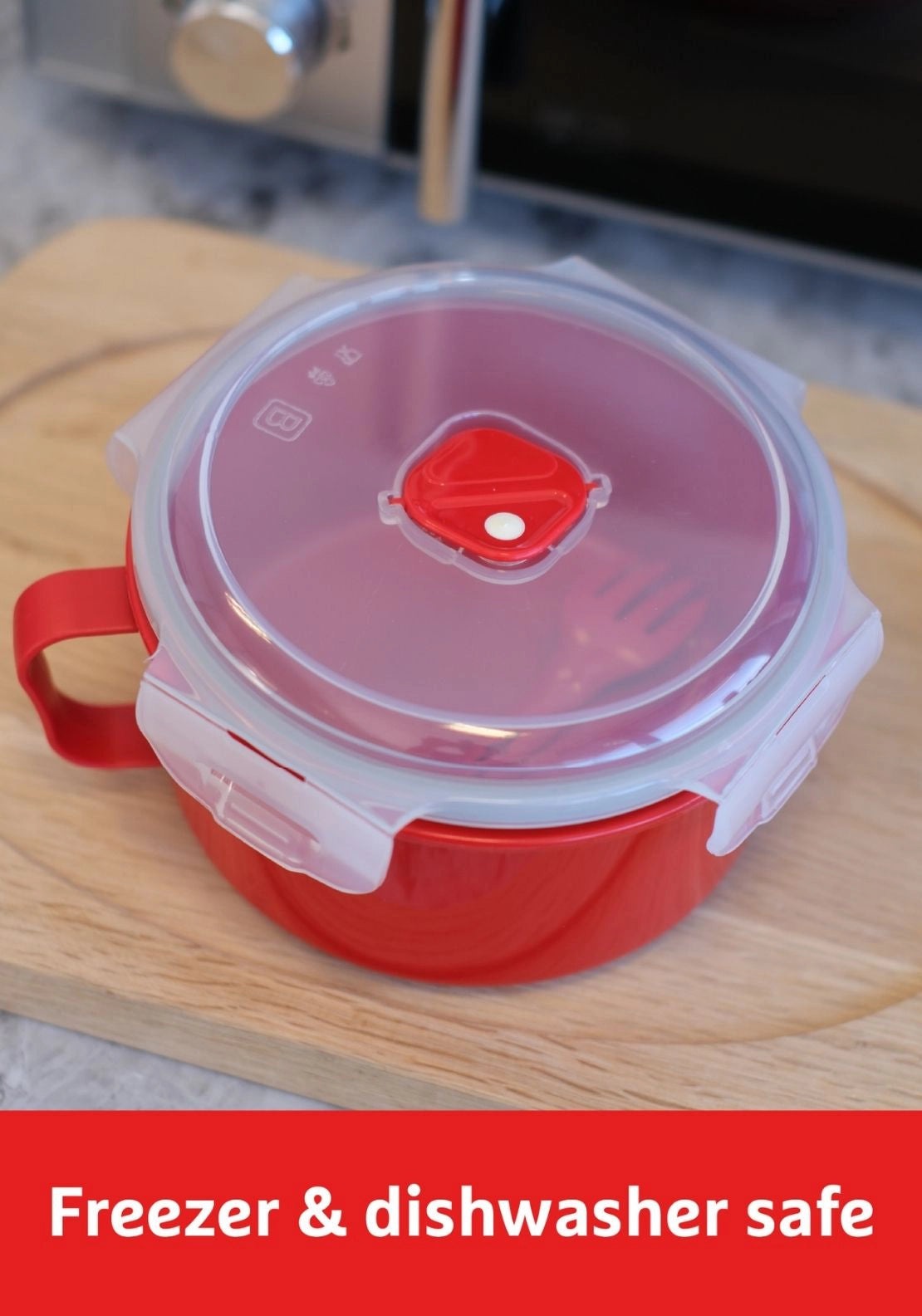 Prestige Good2Heat Microwave Cookware Bowl & Spork 900ml - Red 2 Shaws Department Stores