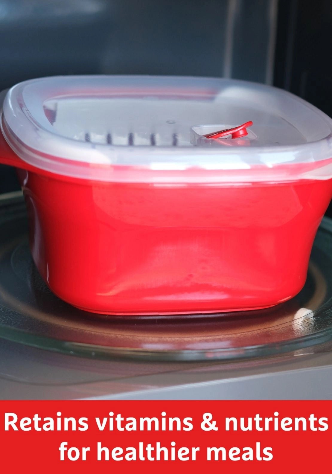 Prestige Good2Heat Microwave Cookware Steamer 2.6L - Red 3 Shaws Department Stores