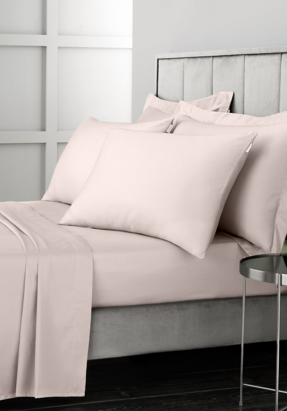 Bianca 100% Cotton Sateen 400 Thread Count Flat Sheet - Blush 1 Shaws Department Stores