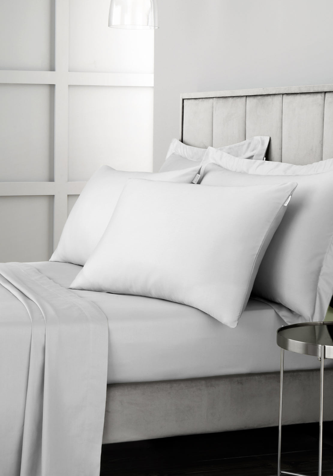 Bianca 100% Cotton Sateen 400 Thread Count Flat Sheet - Grey 1 Shaws Department Stores