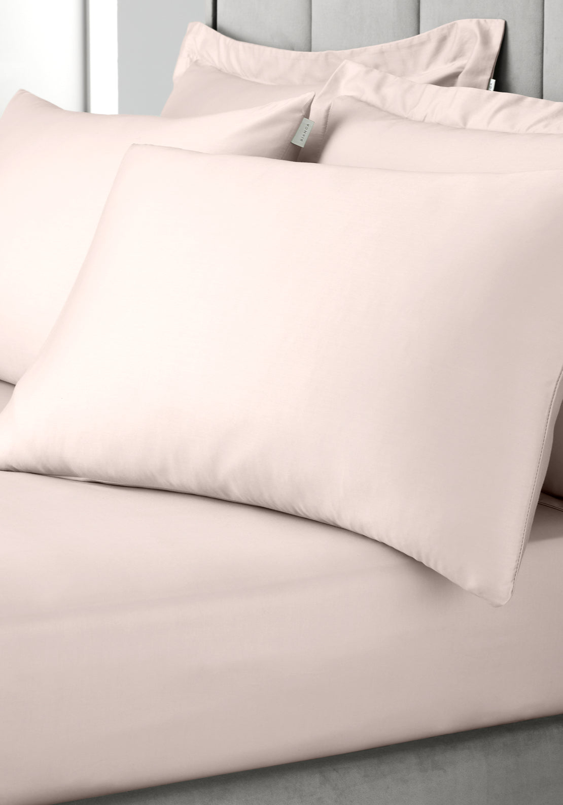 Bianca 100% Cotton Sateen 400 Thread Count Standard Pillowcase Pair - Blush 2 Shaws Department Stores