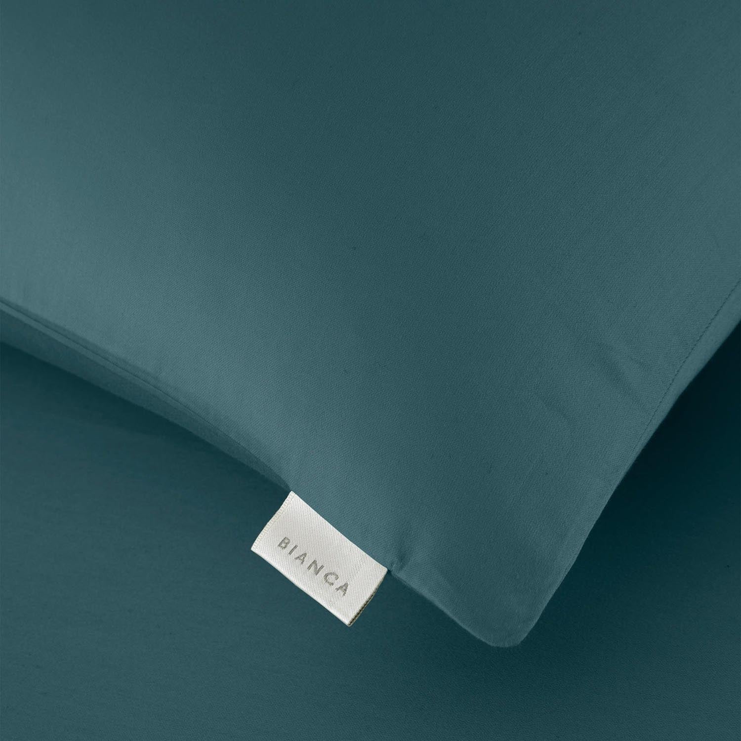 Bianca 400 Thread Count 100% Cotton Sateen Standard Pillowcase Pair - Teal 4 Shaws Department Stores