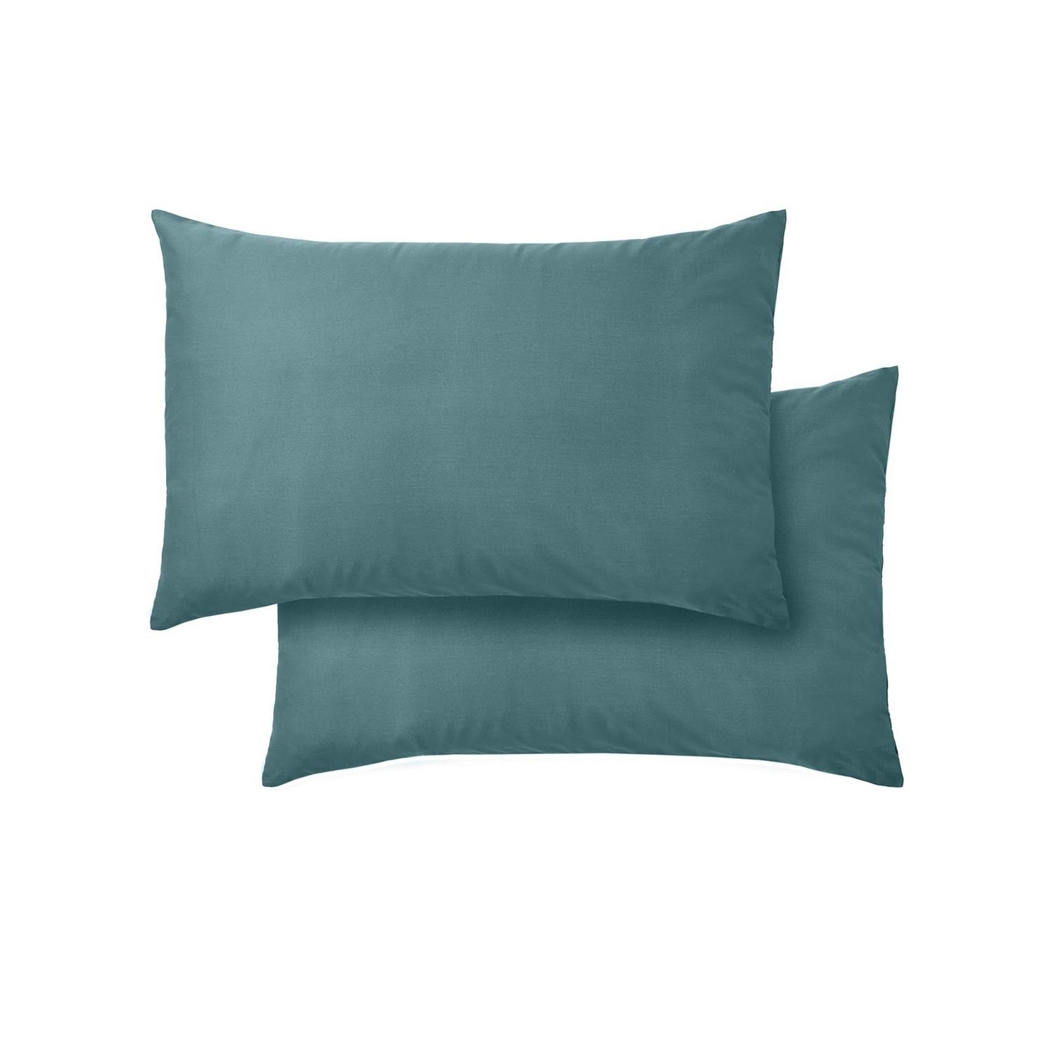 Bianca 400 Thread Count 100% Cotton Sateen Standard Pillowcase Pair - Teal 1 Shaws Department Stores