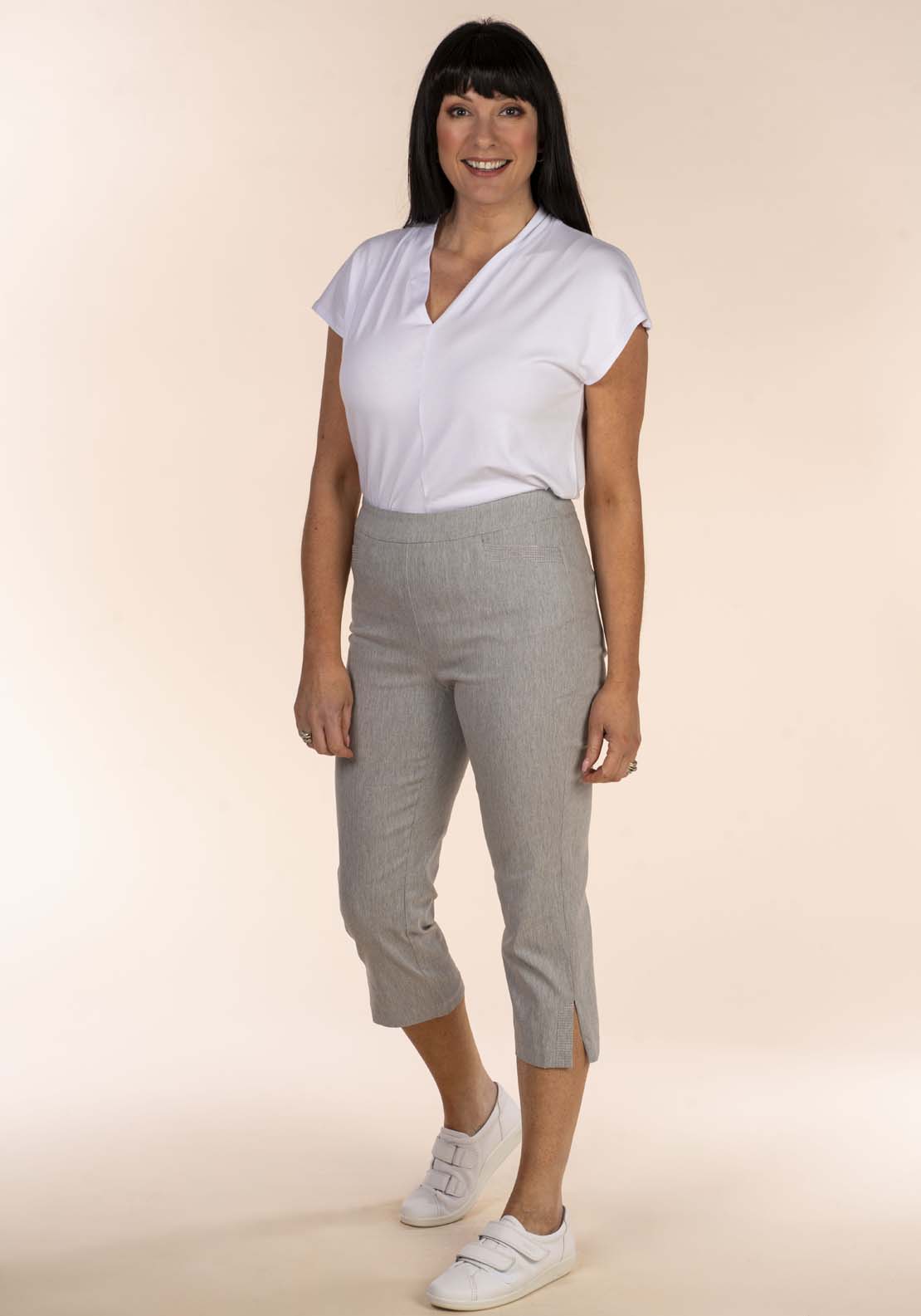 Tea Lane Silver Stitch Crop - Grey 3 Shaws Department Stores