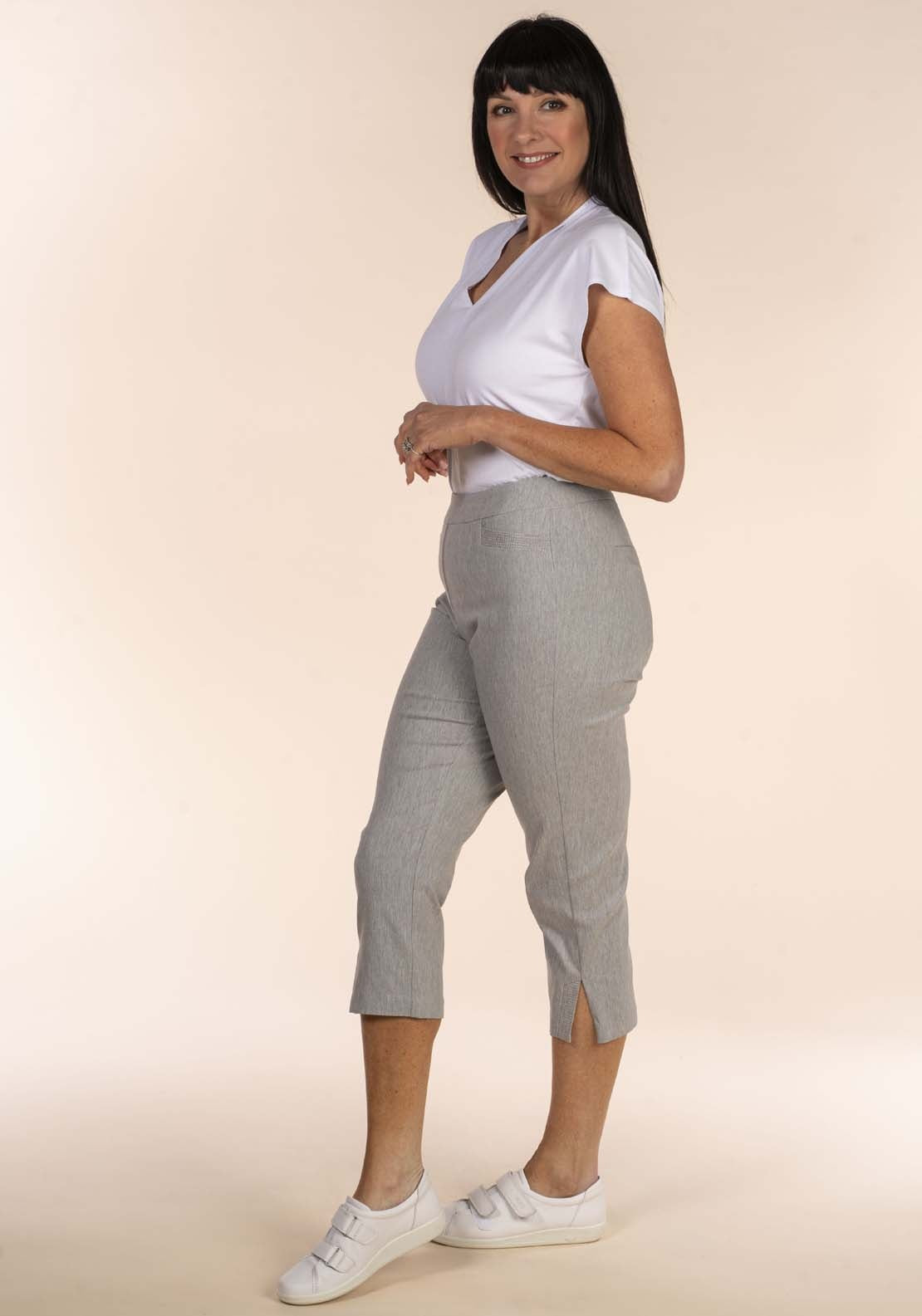 Tea Lane Silver Stitch Crop - Grey 2 Shaws Department Stores