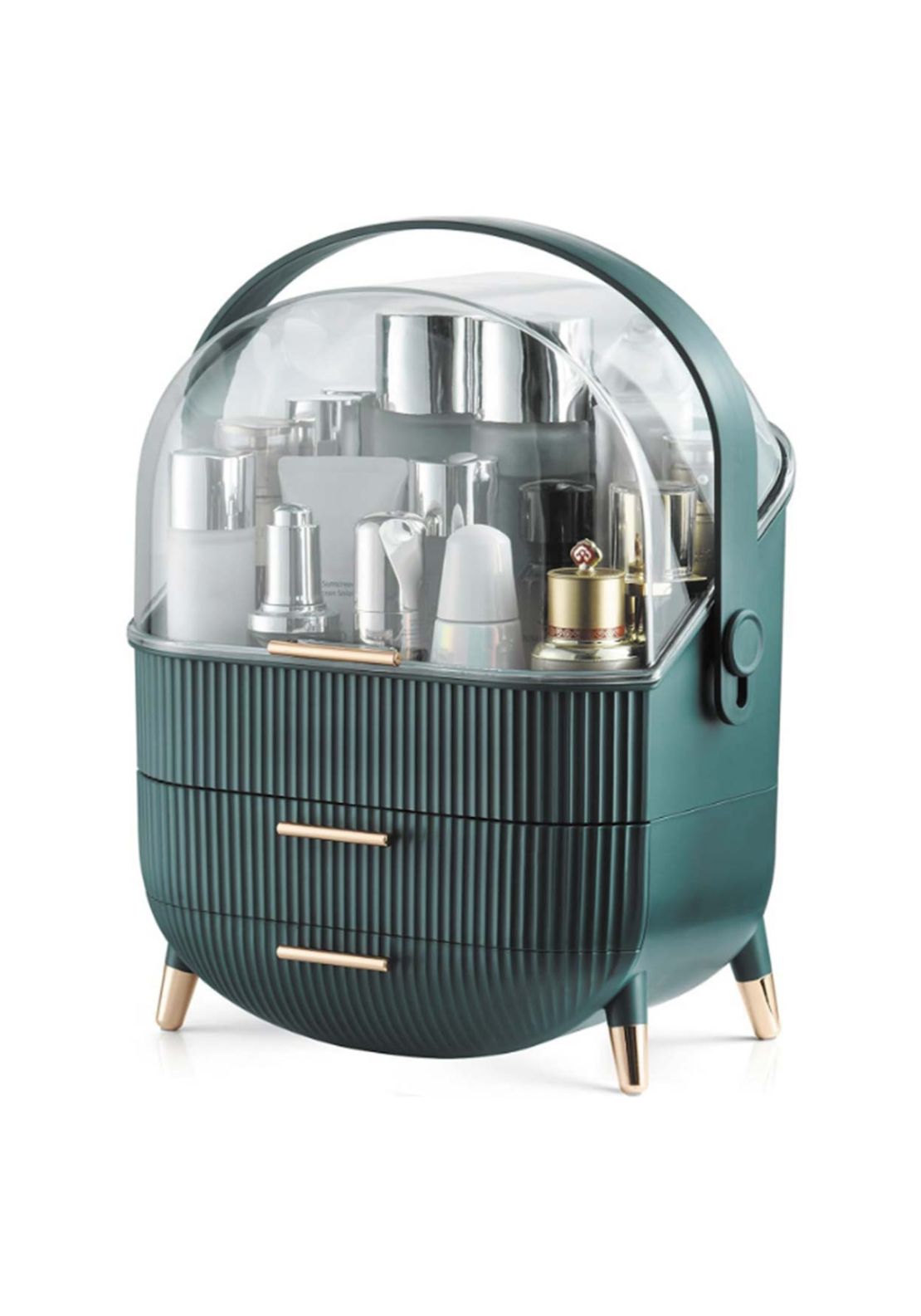 The Grange Collection Makeup Beauty Organiser With Drawers - Teal 2 Shaws Department Stores