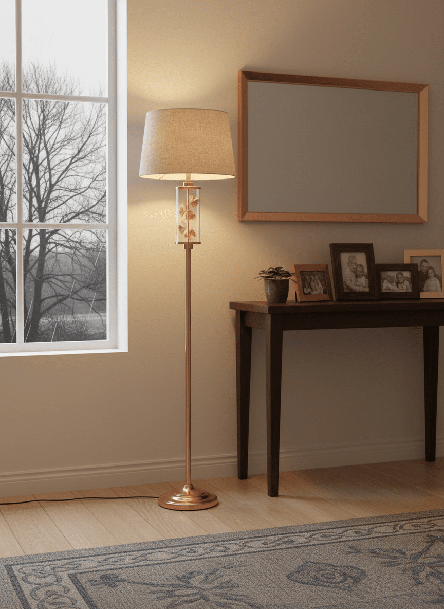 The Home Collection 4 Leaf Glass Floor Lamp - Clear/metal 2 Shaws Department Stores