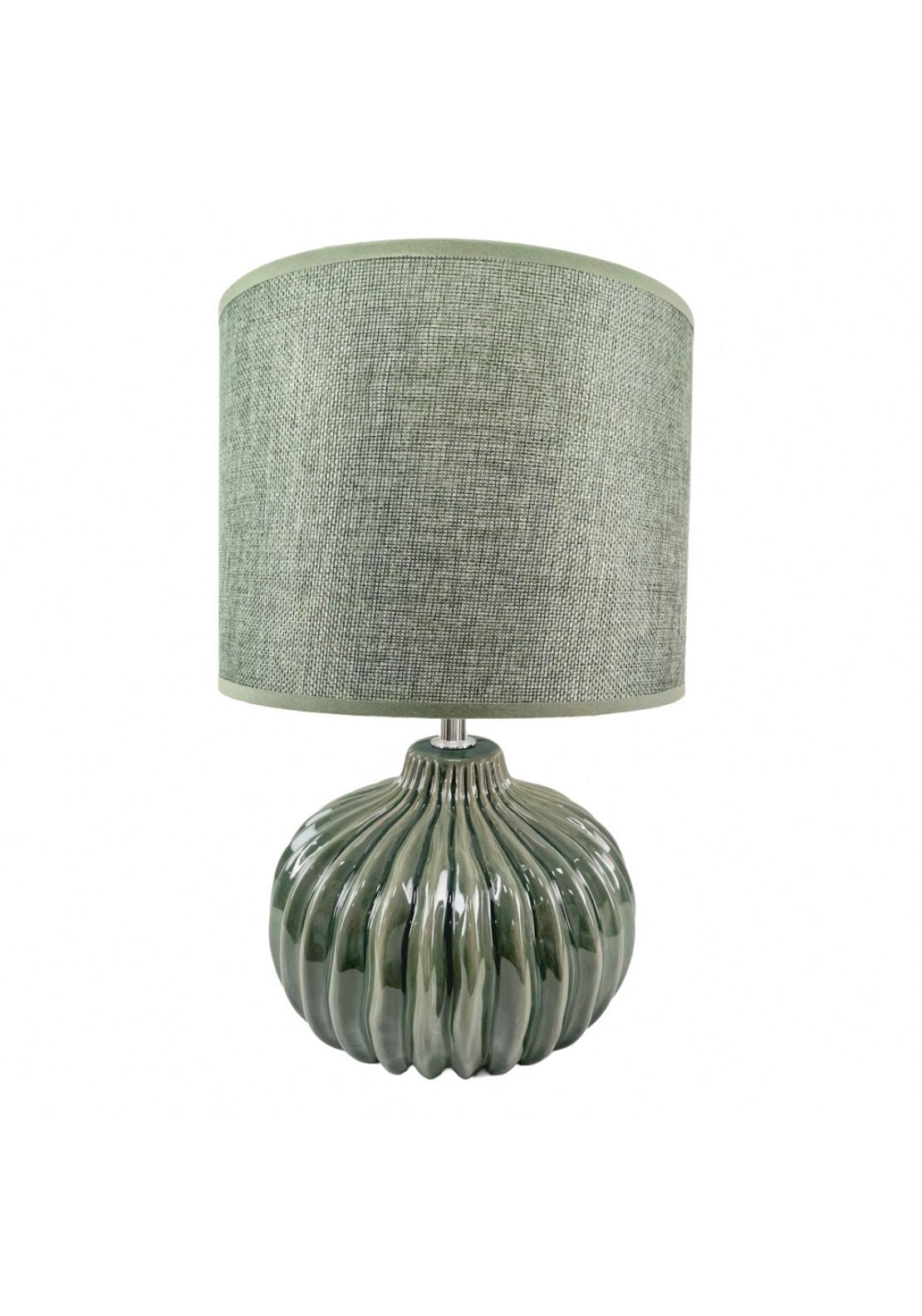 Dakota Round Ceramic Base Lamp With Linen Shade - Multi