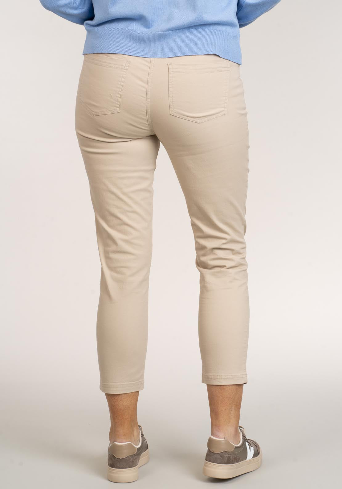 Tea Lane Cotton Chino Ankle Grazer - Stone 4 Shaws Department Stores