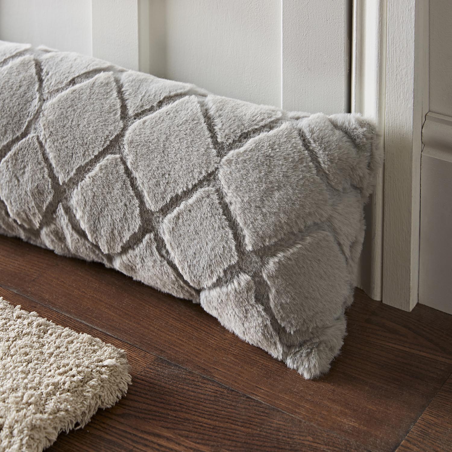 Catherine Lansfield Draught Excluder 90cm x 20cm - Silver / Grey 2 Shaws Department Stores