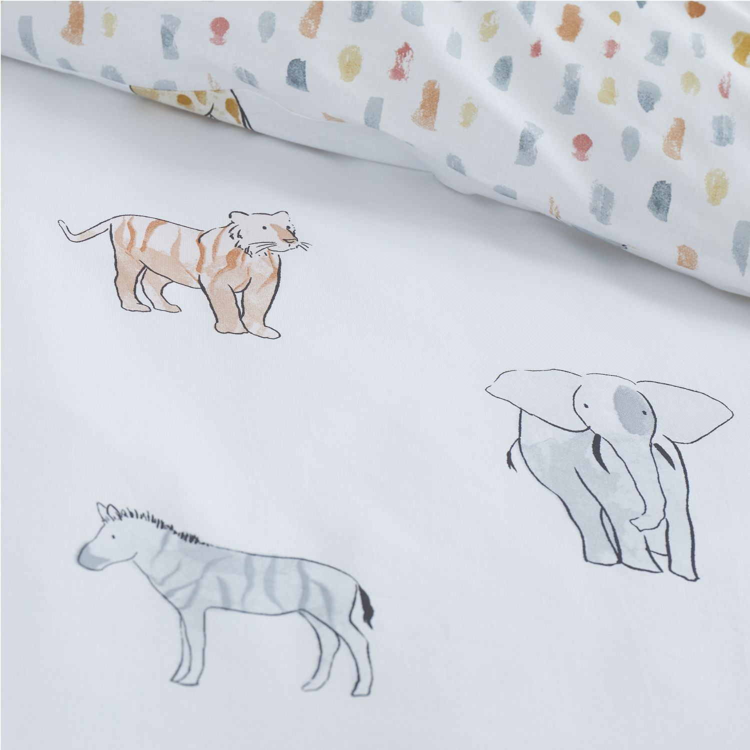 Bianca Zoo Animals Cotton Duvet Cover Set - White/Pastel 6 Shaws Department Stores