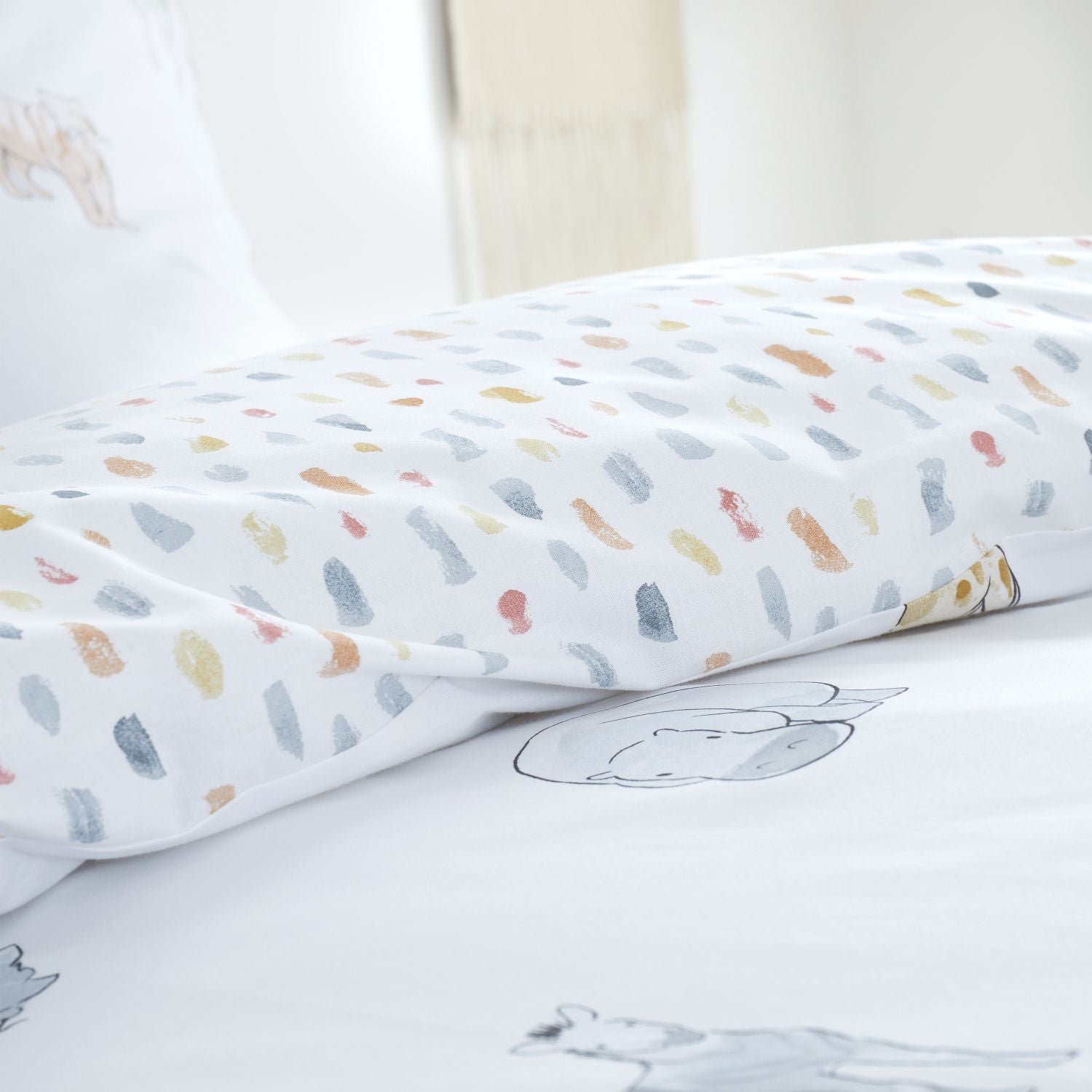 Bianca Zoo Animals Cotton Duvet Cover Set - White/Pastel 4 Shaws Department Stores