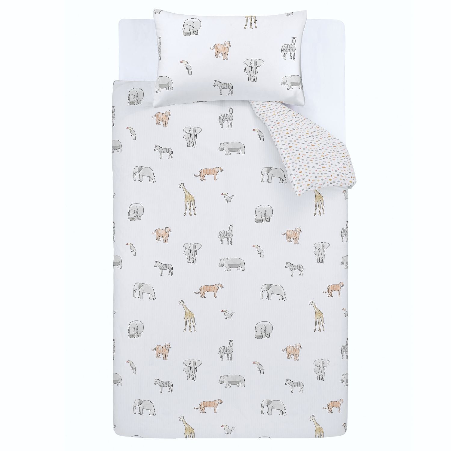 Bianca Zoo Animals Cotton Duvet Cover Set - White/Pastel 2 Shaws Department Stores