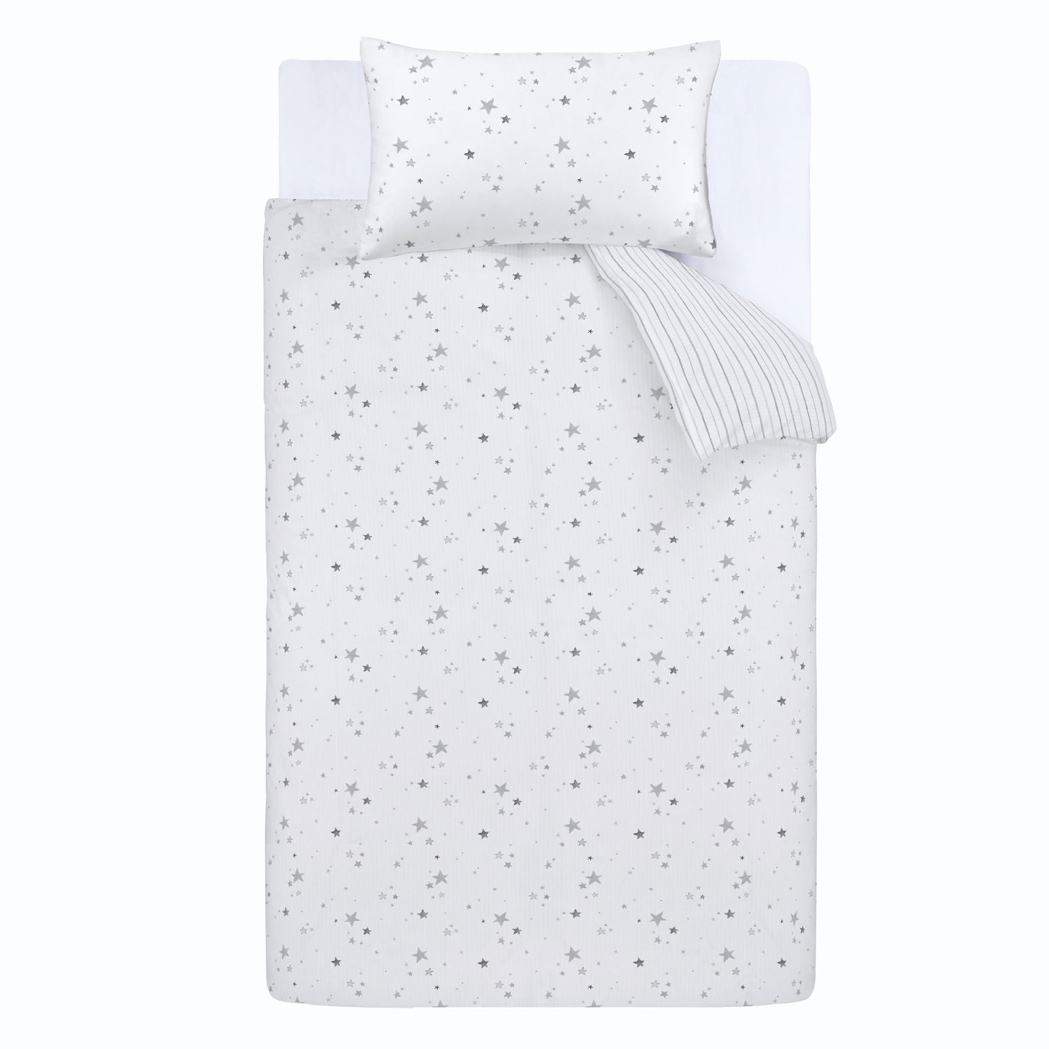 Bianca Stars Cotton Duvet Cover Set - Grey/White 3 Shaws Department Stores