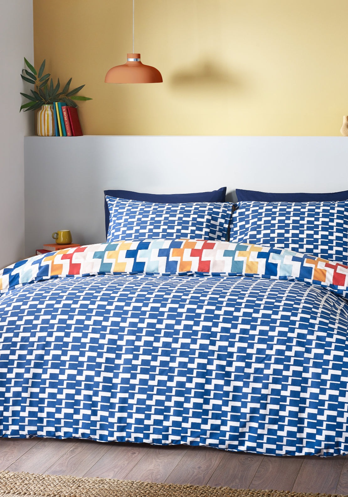 Catherine Lansfield Bryson Geo Reversible Duvet Cover Set - Multicolour 2 Shaws Department Stores