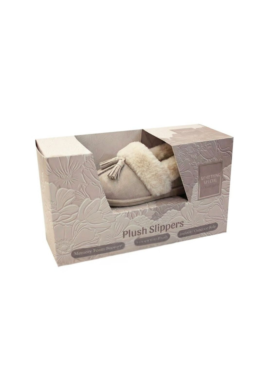 Something Special Cosy Plush Slippers - Beige 2 Shaws Department Stores