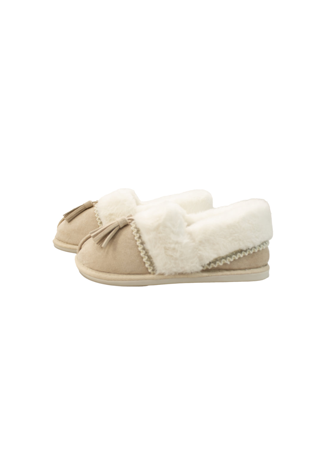 Something Special Cosy Plush Slippers - Beige 1 Shaws Department Stores