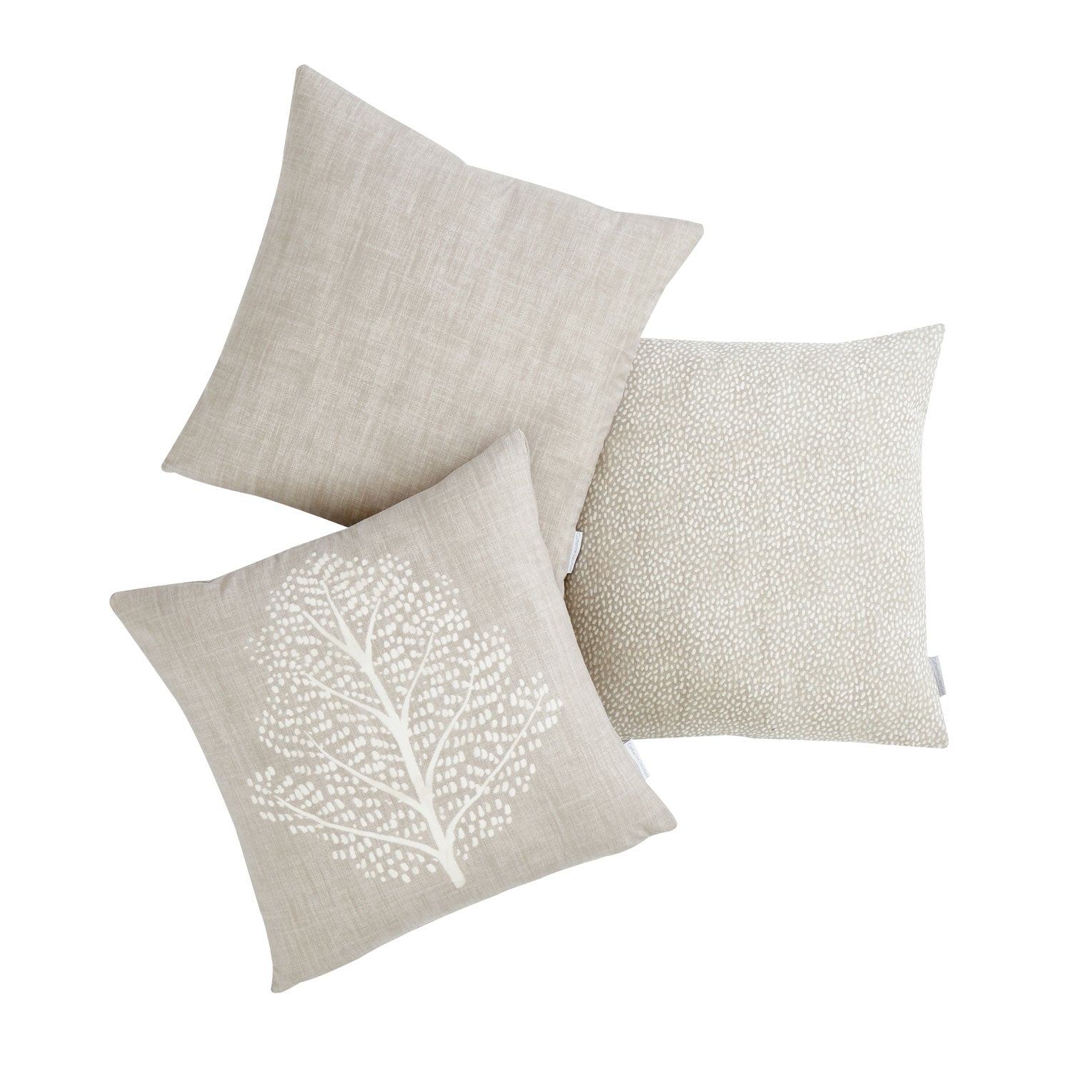 Catherine Lansfield Alder Tree Pack of 3 Cushion Covers - Natural 2 Shaws Department Stores