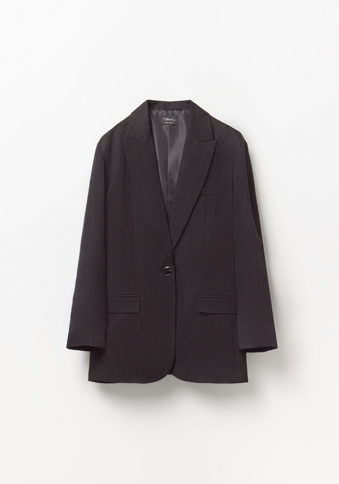 Gathered Back Blazer - Black