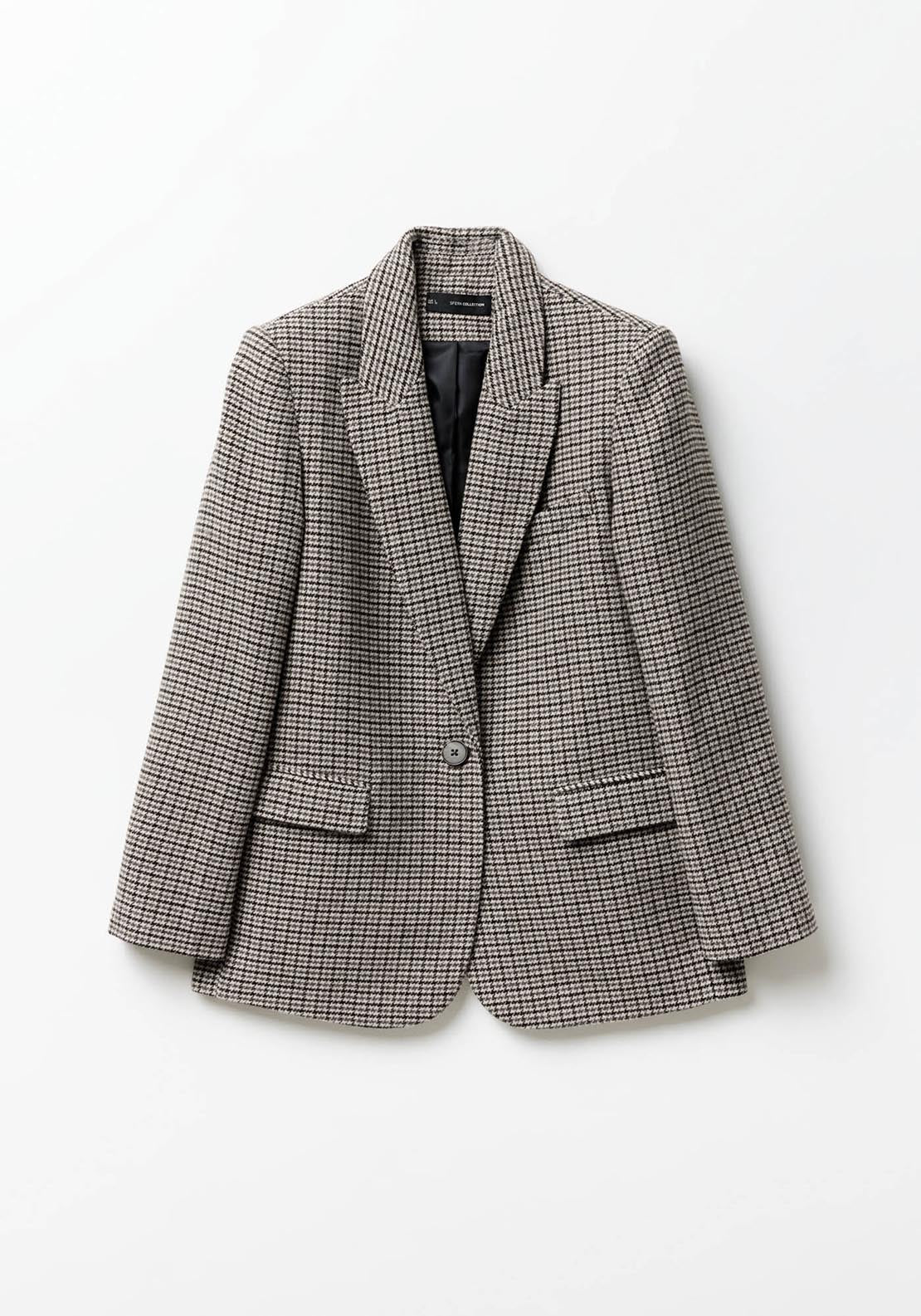 Sfera Houndstooth blazer - Blue 7 Shaws Department Stores