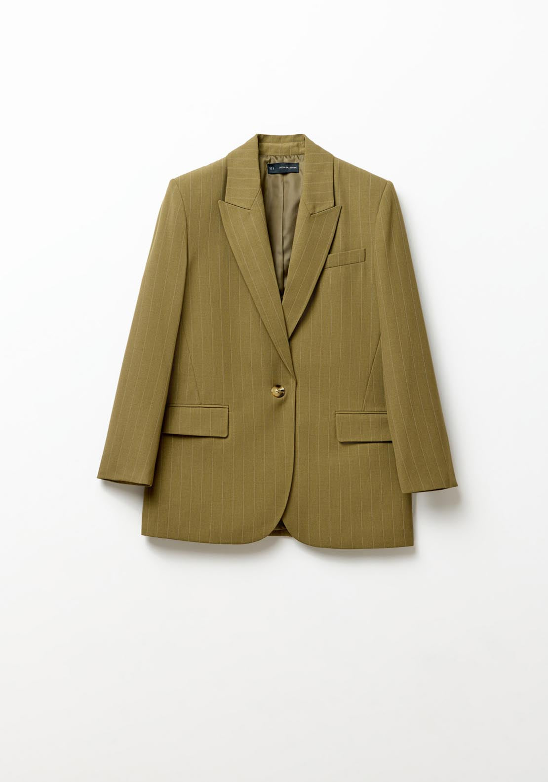Sfera Stripes straight-cut jacket - Khaki 7 Shaws Department Stores