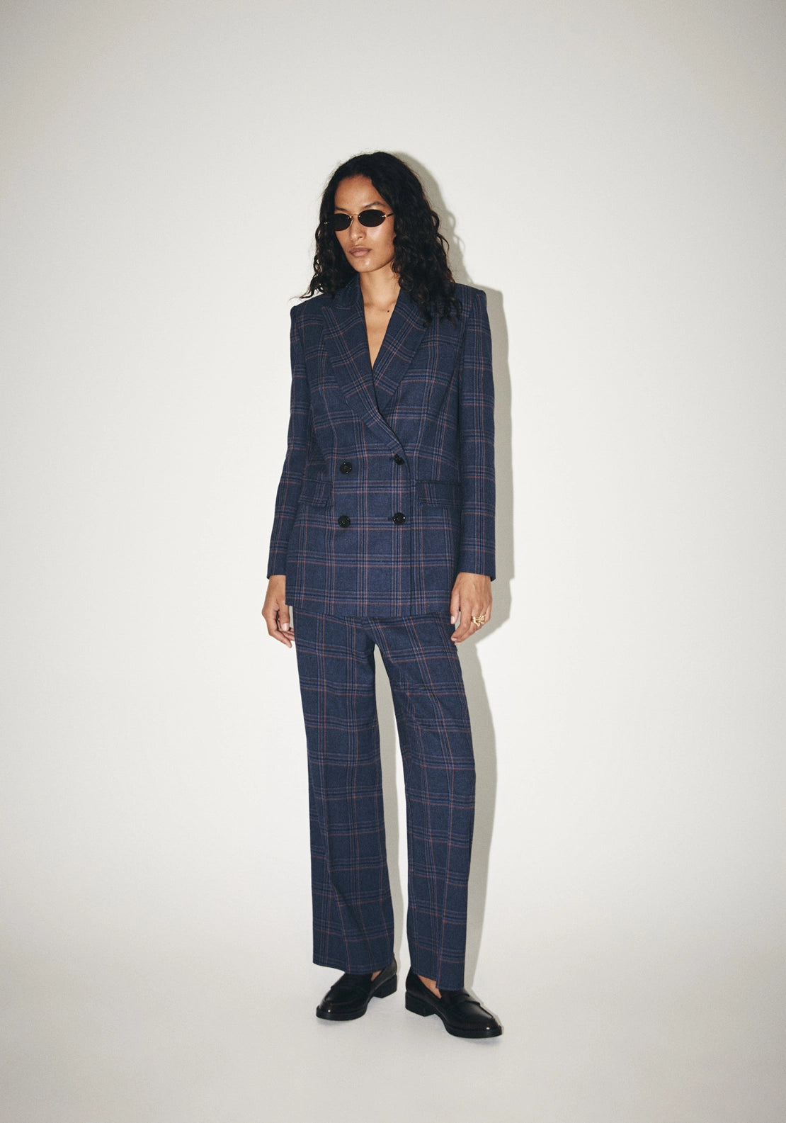 Checked Suit Blazer - Blue