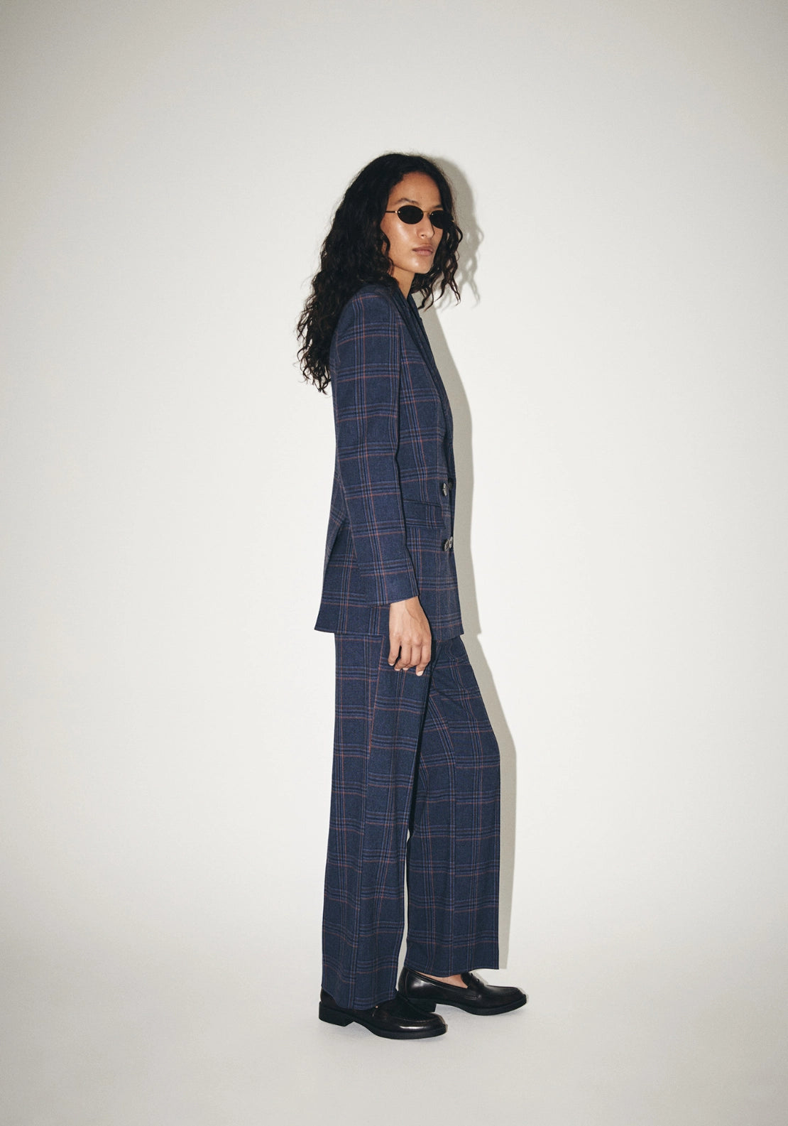Checked Suit Blazer - Blue