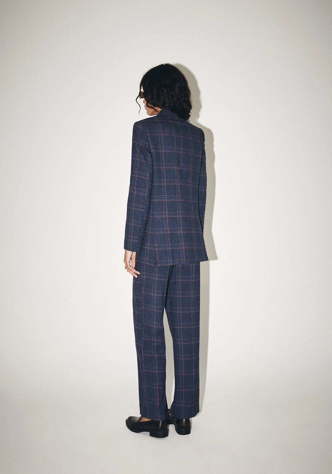 Checked Suit Blazer - Blue