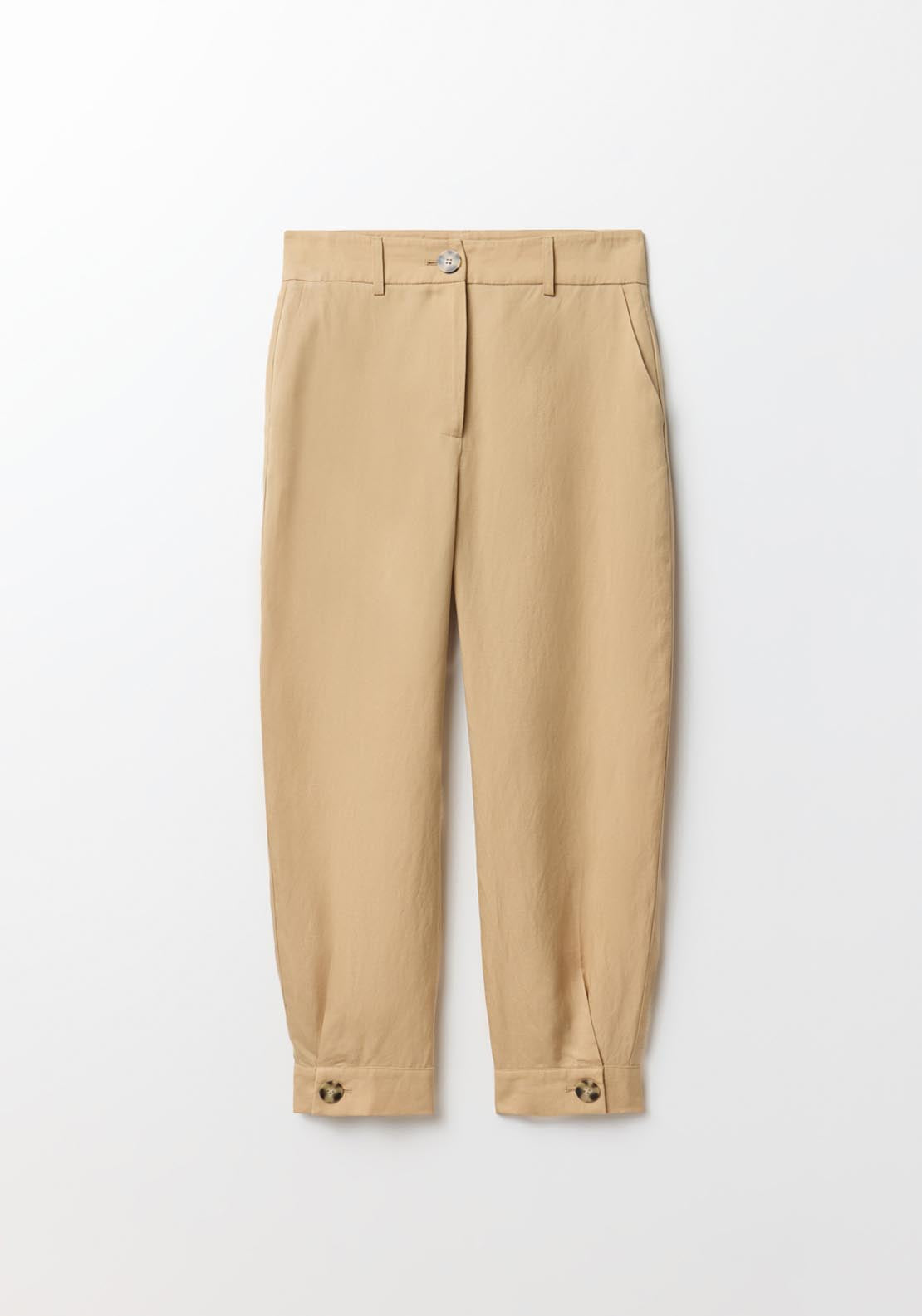 Sfera Cuffed Hem Loose Fit Trousers - Camel 6 Shaws Department Stores