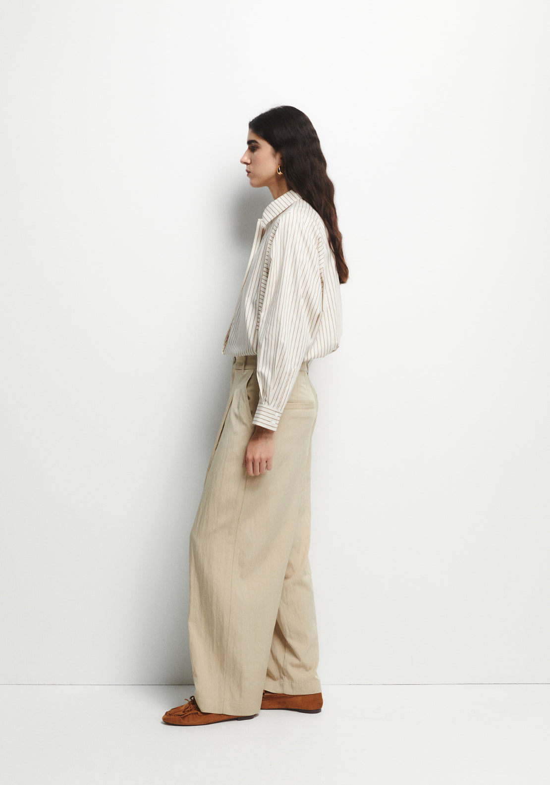 Pleated Trousers - Beige
