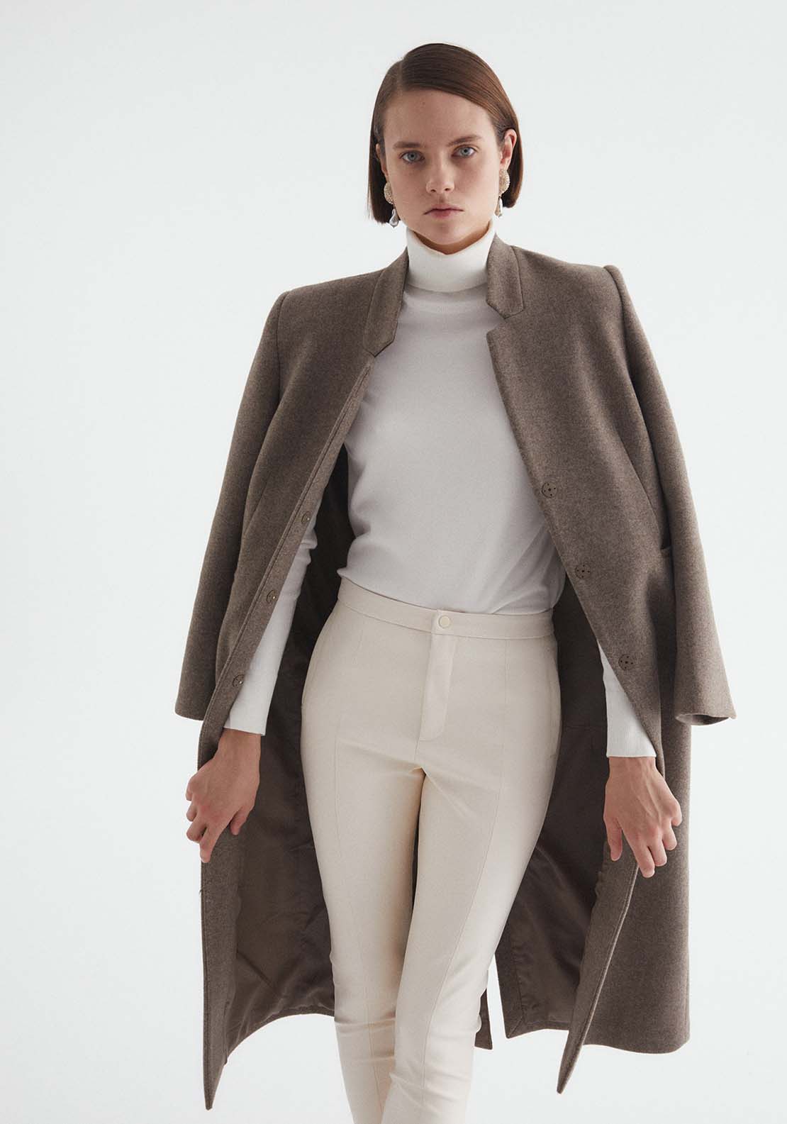 Sfera Faux Leather Leggings - Ecru 2 Shaws Department Stores