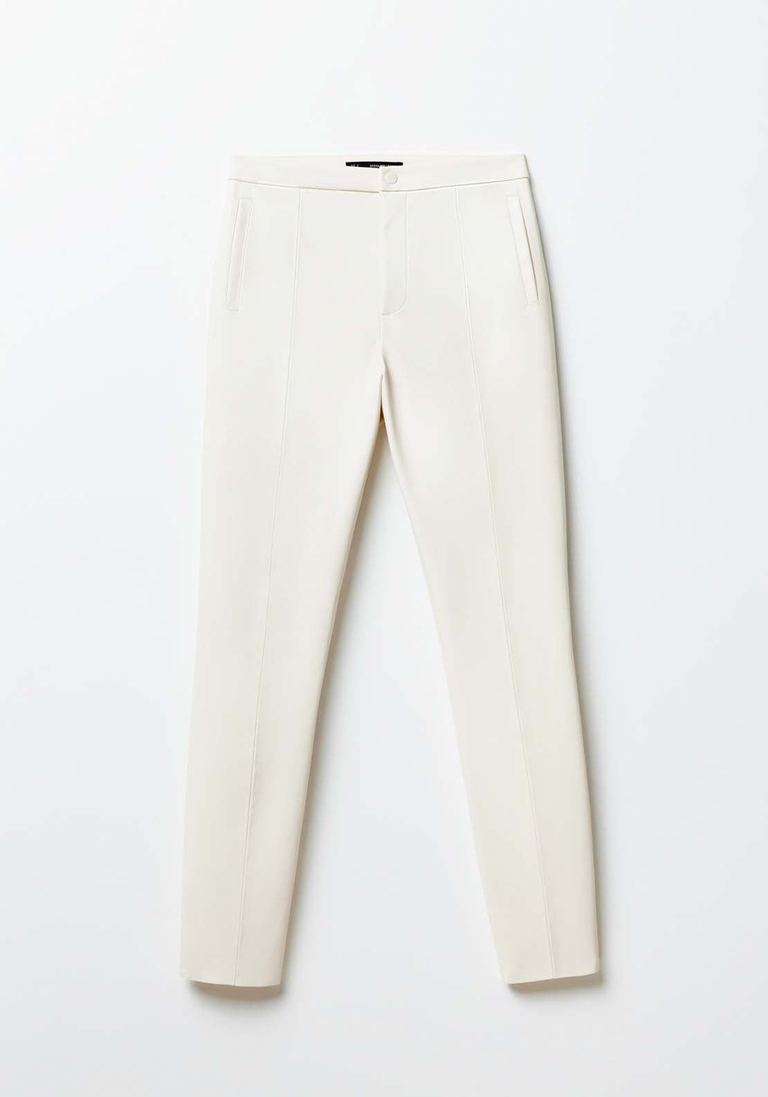 Sfera Faux Leather Leggings - Ecru 5 Shaws Department Stores