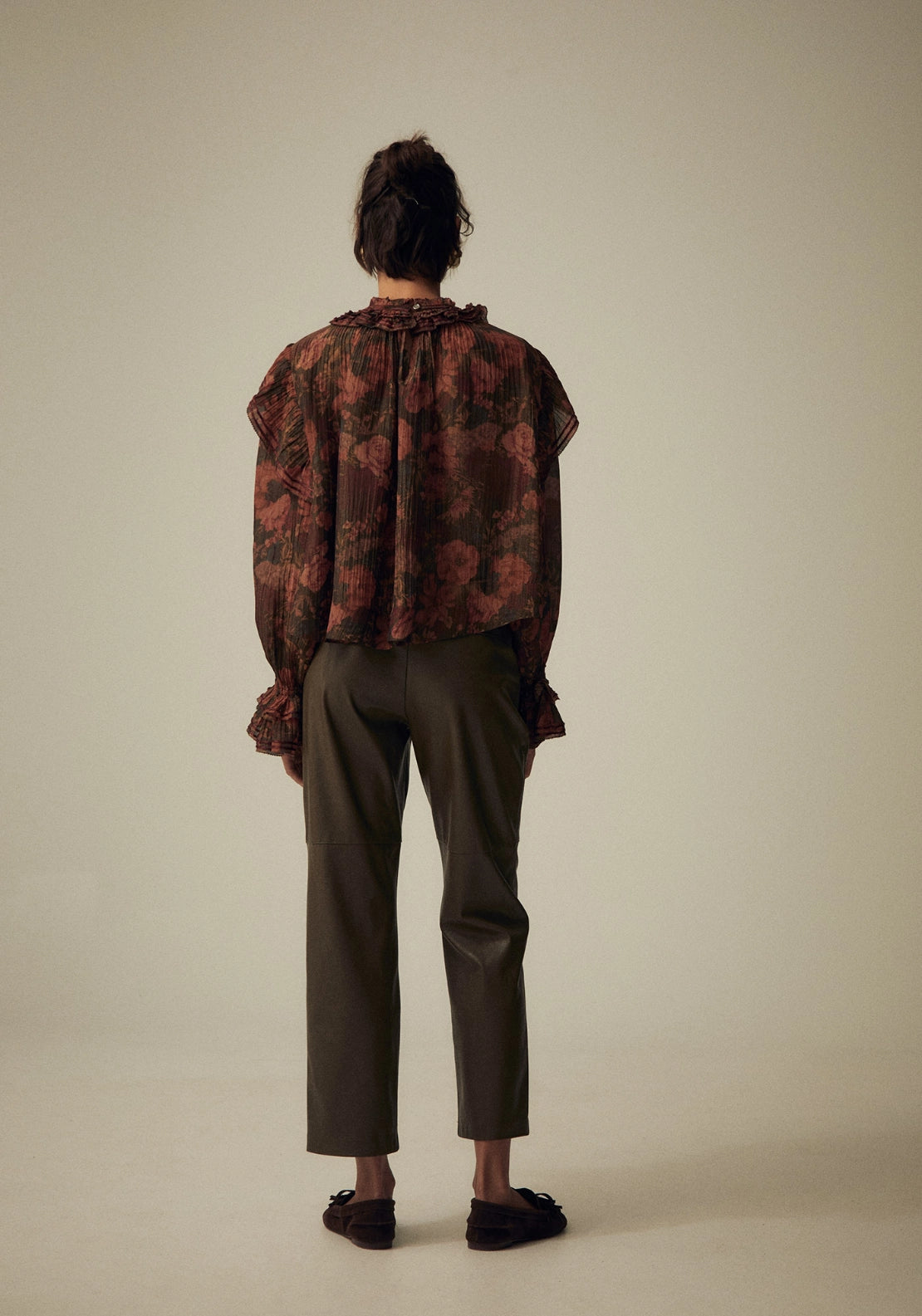 Leather Look Trousers - Brown