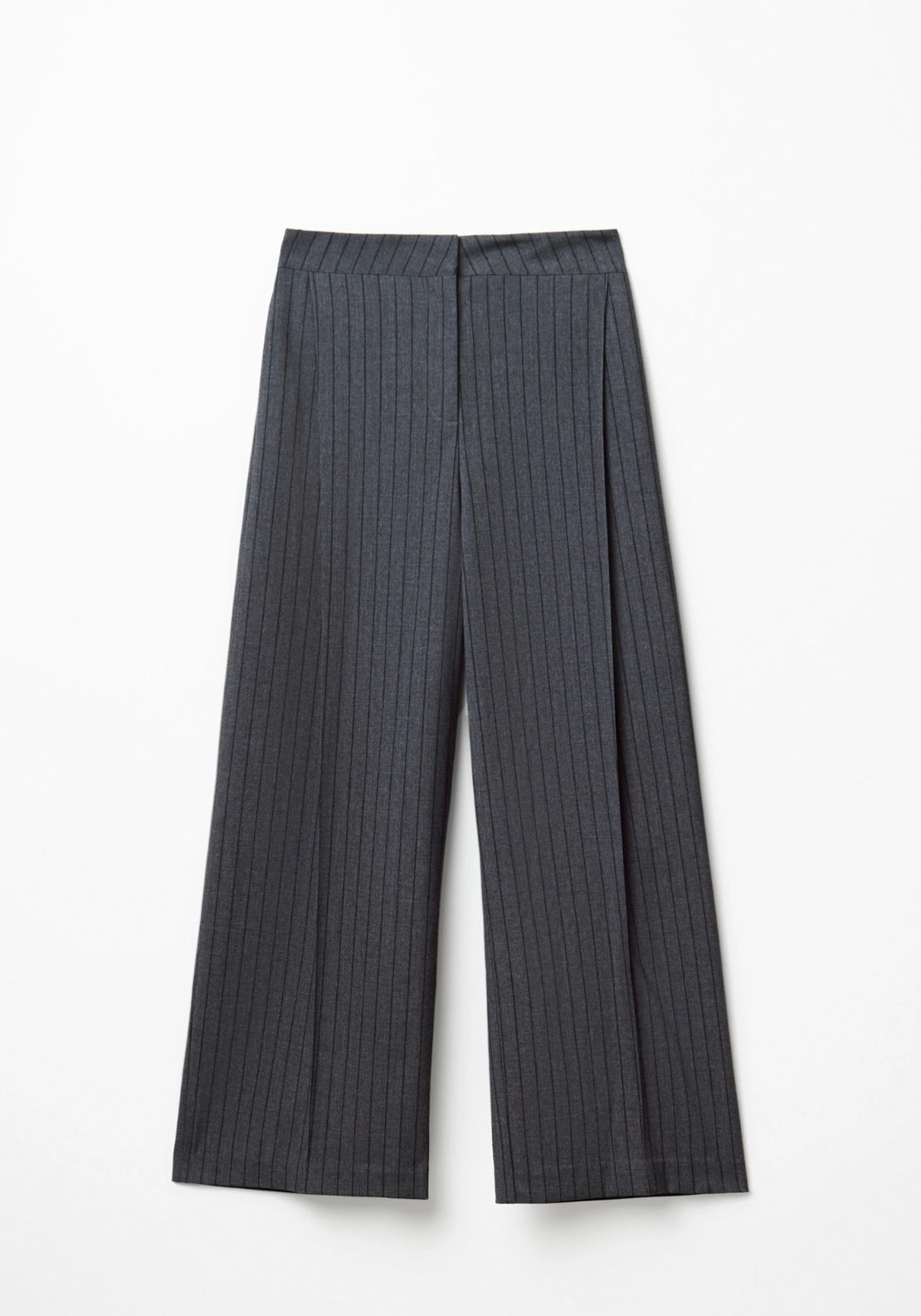 Striped Ankle Trousers - Grey