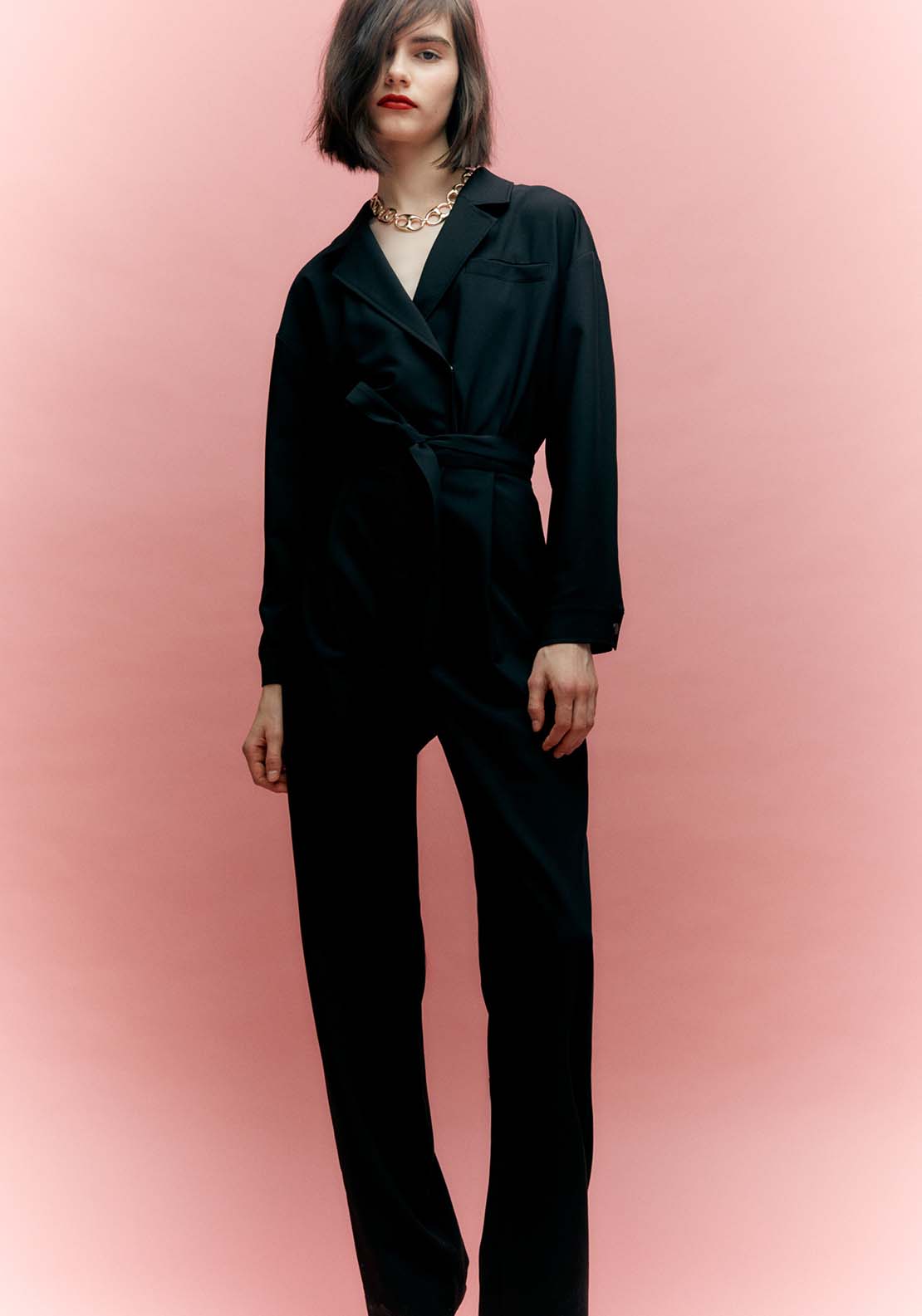 Sfera Belted Jumpsuit - Black 7 Shaws Department Stores