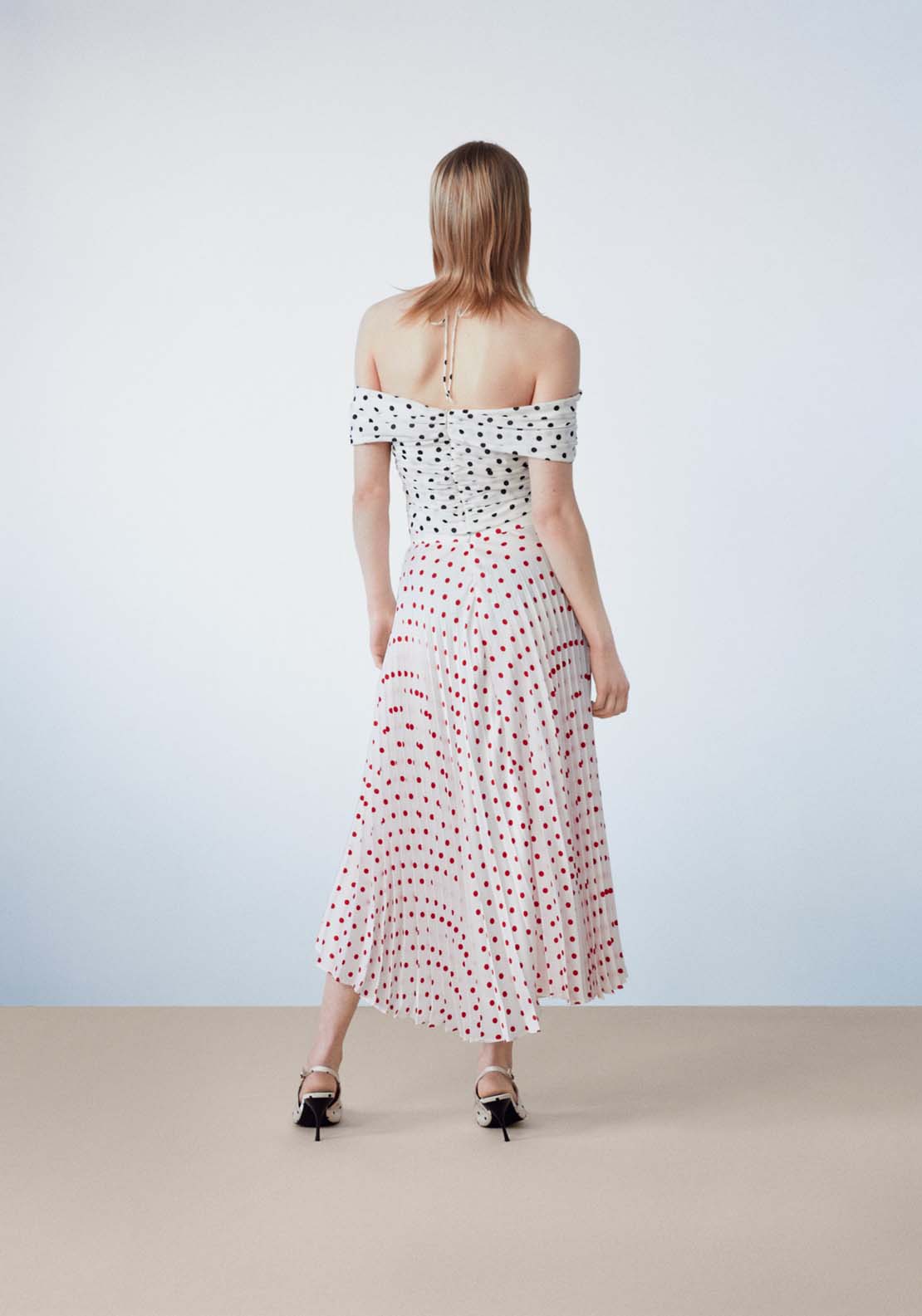 Sfera Polka dots pleated skirt 7 Shaws Department Stores