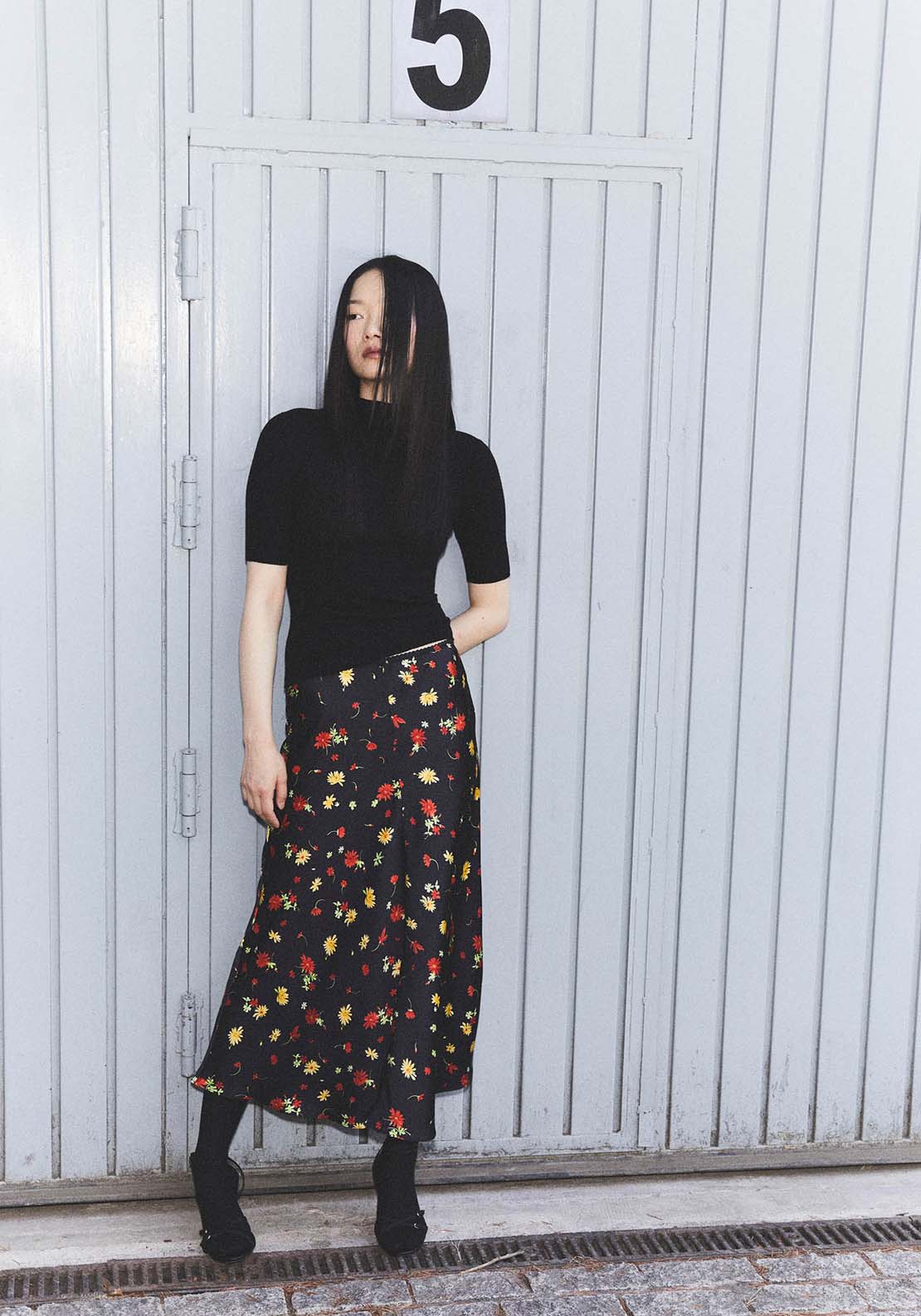 Sfera Floral print skirt - Black 1 Shaws Department Stores