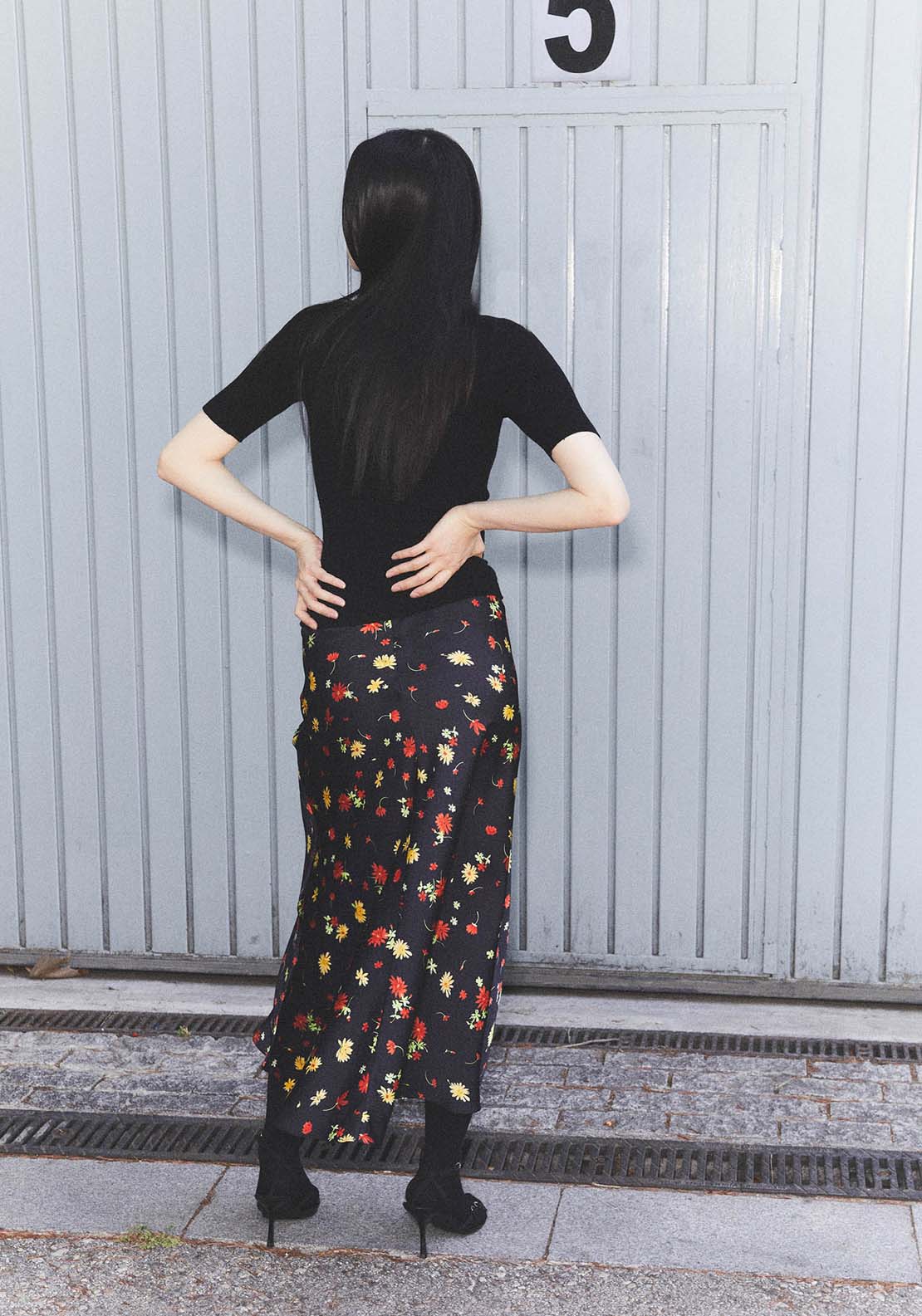 Sfera Floral print skirt - Black 3 Shaws Department Stores